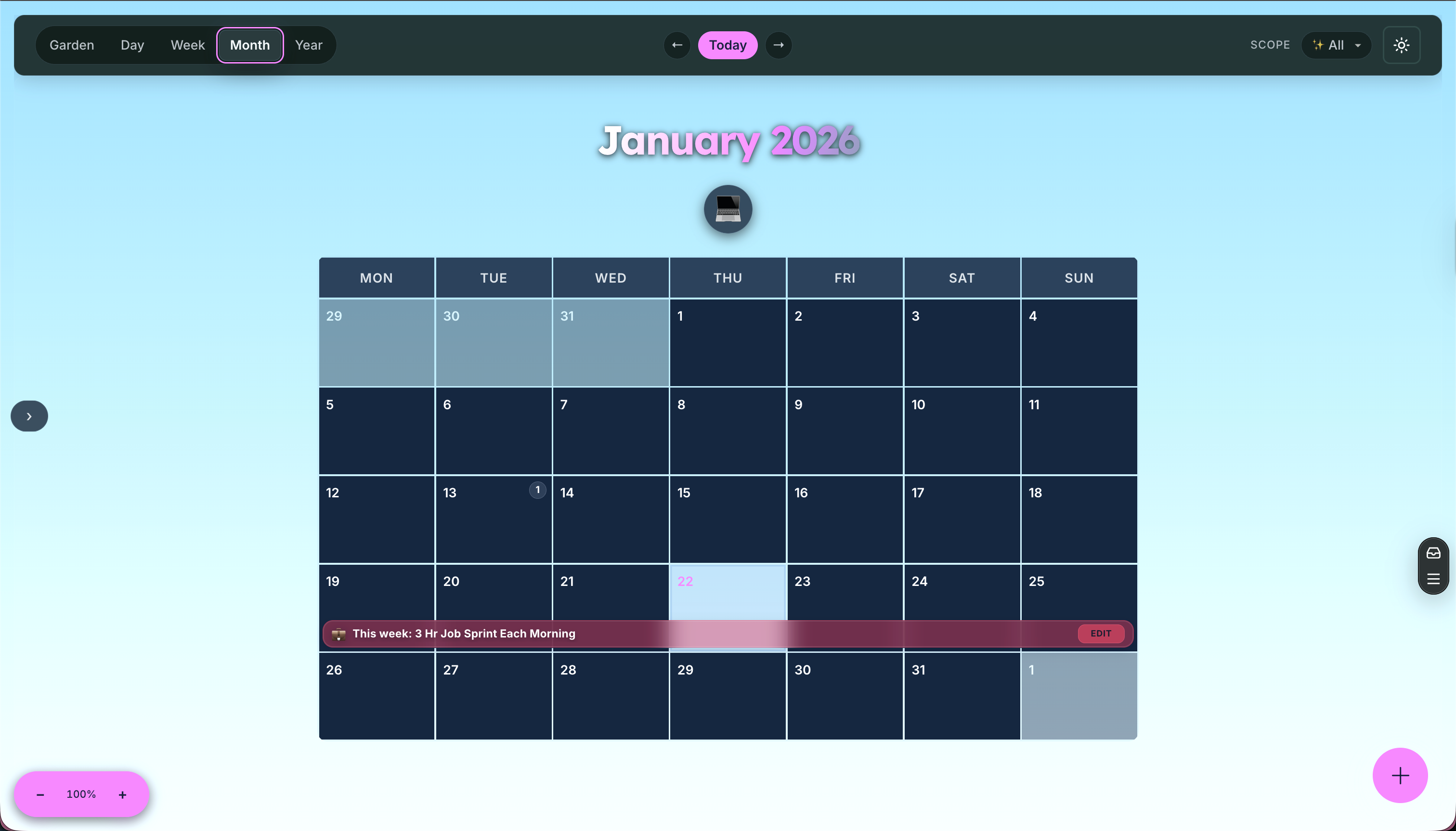 Month View Orientation