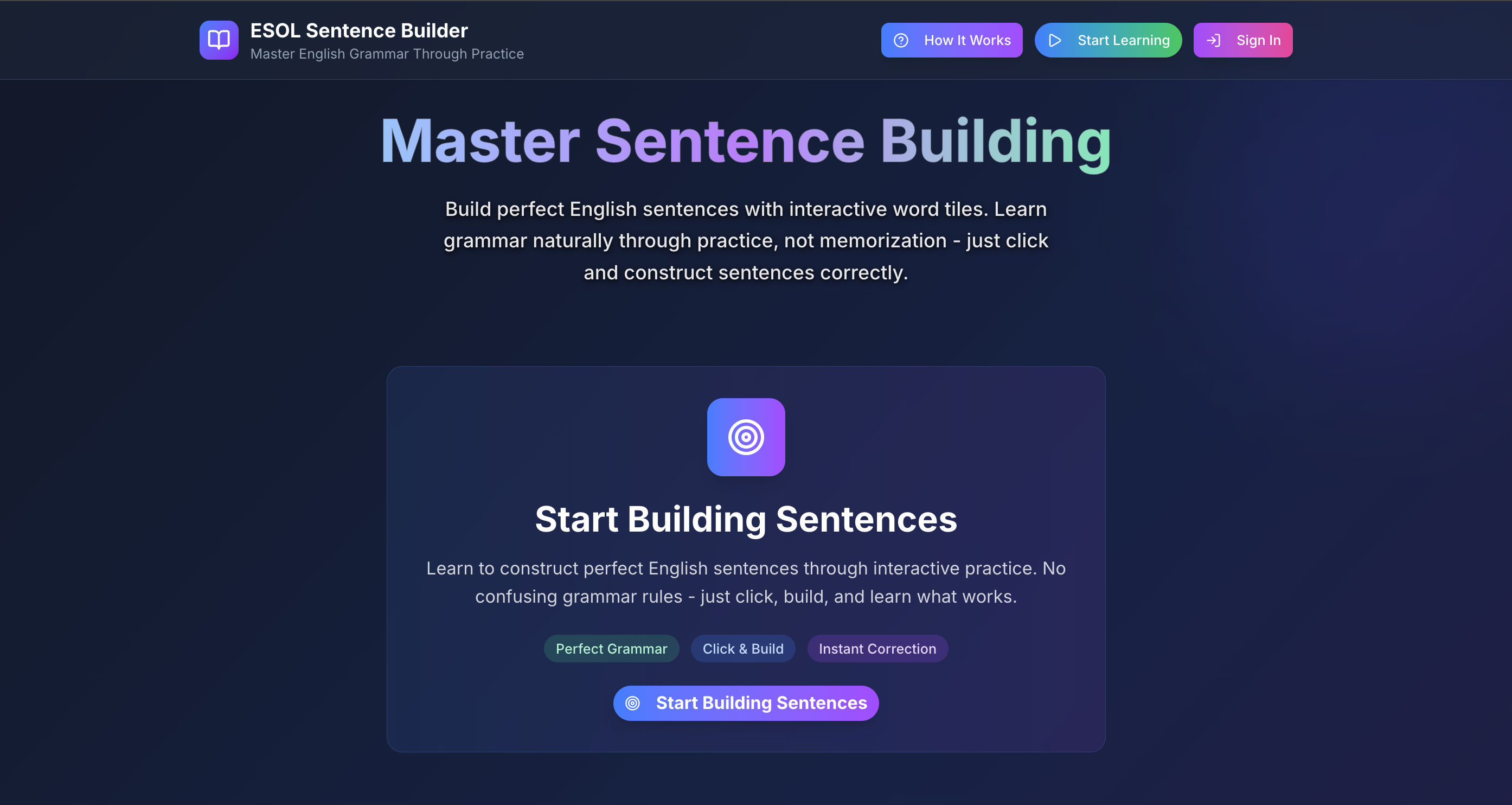 ESOL Sentence Builder